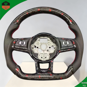 Volante in Pelle Personalizzato Stile Sportivo con Palette Rosse per <span class=keywords><strong>Volkswagen</strong></span> VW <span class=keywords><strong>Golf</strong></span> MK8 <span class=keywords><strong>TSI</strong></span> - Product Image 2