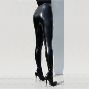 Bottes pantalon pour femme, grande taille 47, coupe large, extensibles, montantes jusqu'à la cuisse, avec talons aiguilles fins personnalisés, style pantalon, ajustées - Product Image 3