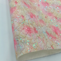 Cuir en PVC souple en tissu PU à paillettes colorées blanches pour chaussures et canapé en maille imprimée pour la fabrication de sacs