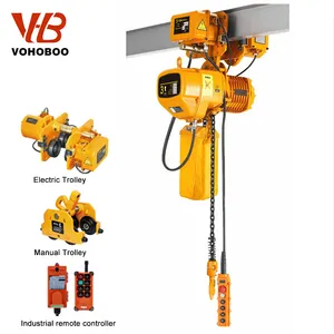 Hot Selling 0.5ton 1ton 2ton 5ton 50ton 220V 380V Industriële Bouw Hhbb Elektrische Ketting Takel Lifter Met Een Trolley