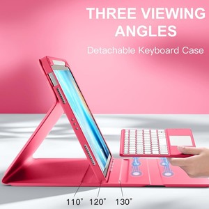 Tastiera Wireless Retroilluminata con Cornice Colorata e Touchpad, Custodia Magnetica in Pelle PU per <span class=keywords><strong>iPad</strong></span> A16 10a 11a Generazione 2025 - Product Image 3