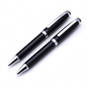 New Heavy Matte Black Business Style Custom Company Logo Twist Metal <b>Gift</b> Pen - Product Image 1