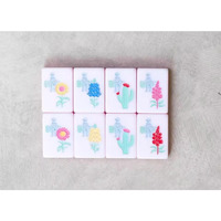 Miss Cowgirl Mahjong The Happy Southerner Hat Pink Transparent Lady Boots Pants American Mahjong Tiles for Entertainment