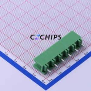 KF2EDGV-7.62-6P Plug-in Terminal Block Through hole,P=7.62mm Connector Board-to-Board / Socket - Open 1x6P 7.62mm Green - Product Image 2