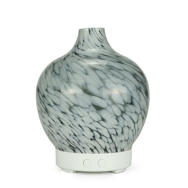 Home Essential Oil Diffuser 100ml , Art Hand Green Glass Ultrasonic 7 Color Night Lights Diffuser with Handmade Glass
