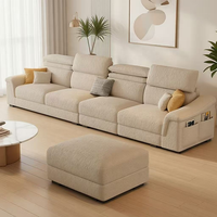Canapé d'angle en chenille Rosegia avec chaise longue, caractéristiques réglables, design nordique moderne, tissu amovible et lavable, pour salon
