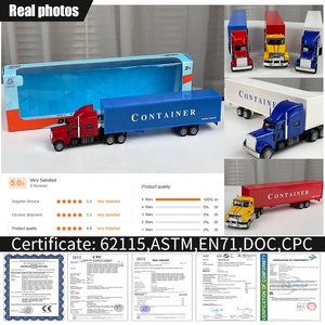 Camión de simulación con logotipo personalizado, juguete fundido a presión, vehículos deslizantes, contenedor de aleación, remolque, coche de transporte - Product Image 5