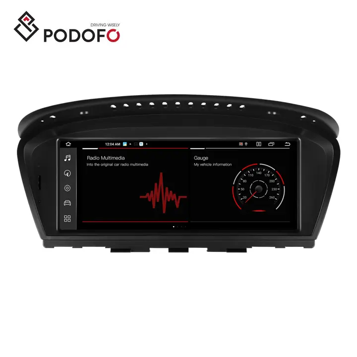 Автомагнитола Podofo 8,8 дюймов, 8 ядер, Android 4 + 64 ГБ, 2 Din, для BMW 5 серии E60, 2009-2010 и Android, автомобильный GPS, 4G, Wi-Fi, 4K, видео