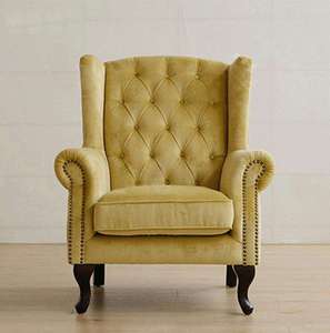 Sillón de Ocio Estilo Americano con Respaldo de Tela, Tapizado y Acolchado, para Sala de Estar, Hotel y Bar - Product Image 2