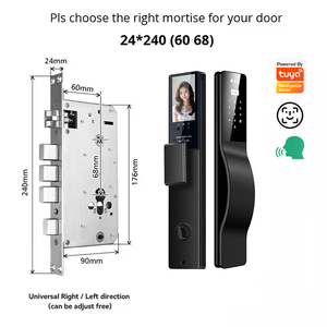 Cerradura Inteligente con Cámara e Intercomunicador Activo para Puertas de Madera con Desbloqueo por Huella Dactilar, Contraseña y Reconocimiento Facial, Control Remoto Tuya, Totalmente Automática - Product Image 2