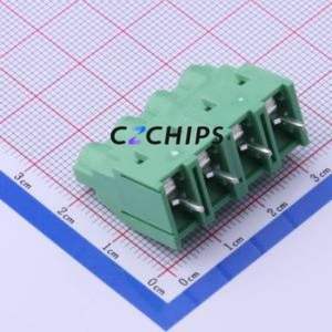 DB910-7.62-4P-GN-S Screw Terminal Block Through hole Component (THT),P=7.62mm Connector 1x4P 7.62mm Green Through Hole - Product Image 2