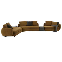 Canapé d'angle incurvé Qiyu en velours floqué, style italien minimaliste, une place, en forme de L, avec éponge haute densité pour salon