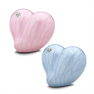 Whole Selling Pink & Blue <b>Heart</b> <b>Shaped</b> Cremation Adult Urn For Human Ashes Decorative Small Keepsake Urn With Sand & Free <b>Bag</b> - Product Image 1