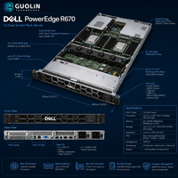 En Stock, Servidor en Rack Dell PowerEdge R670 1U de Doble Socket, Nuevo y Original, Intel Xeon 6, Servidor Empresarial para Centro de Datos