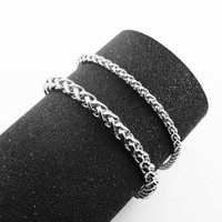 Vente en gros Argent Or Métal Couleur Placage Hip Hop Acier Inoxydable 6mm 7mm 8mm Largeur Fleur Panier Chaîne Bracelet