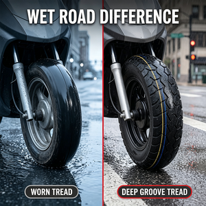 Nouveau pneu de moto/scooter/scooter électrique <span class=keywords><strong>semi</strong></span>-<span class=keywords><strong>slick</strong></span> en caoutchouc naturel noir 3.5-10 sans chambre à air - Product Image 6