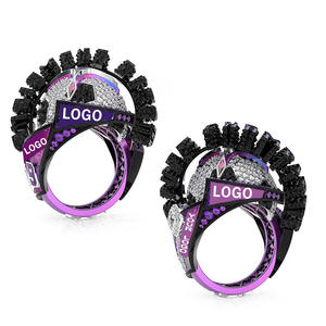 Bague de championnat d'équipe avec nom <span class=keywords><strong>et</strong></span> logo personnalisés en 3D Bijoux de champion de football en alliage avec diamant pour cadeaux - Product Image 3
