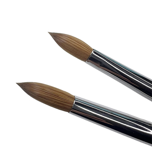 Rose Gold Kim Loại Xử Lý Bán Buôn Cremped Hoặc Vòng Acrylic Nail Bàn Chải Móng Tay Màu Đen Nghệ Thuật Bàn Chải Kolinsky Nail Nguồn Cung Cấp - Product Image 3