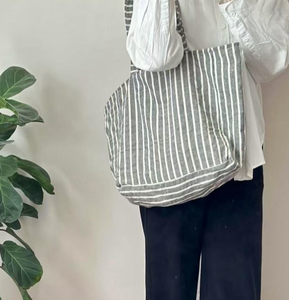 Chinese Simple Style Women's Cotton Handbag Portable <b>Waterproof</b> Printed Logo Design Shopping <b>Bag</b> - Product Image 3