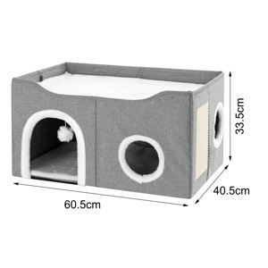 Luxus Katzen bett Cave Condo mit Dual Scratcher Panels Soft Kitty <span class=keywords><strong>Cat</strong></span> House - Product Image 3