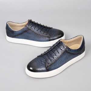 Men's Leather <b>Lace</b>-up Boat Shoes Round Toe Animal Print <b>White</b> Sole Comfortable All Seasons Casual Shoes - Product Image 2