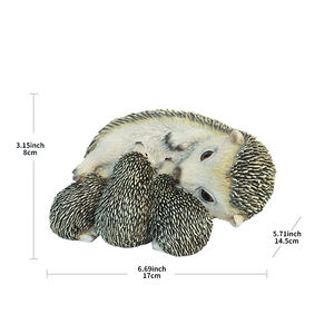 Commercio all'ingrosso in resina artigianato giardino decorazione animale cartone animato in miniatura riccio famiglia riccio figurina per casa ufficio ornamenti - Product Image 3