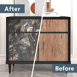Adesivo Murale in Marmo ORON, Carta da Parati Autoadesiva Blu e Oro, Pannelli Murali <span class=keywords><strong>per</strong></span> Decorazione d'Interni - Product Image 3
