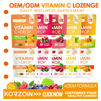 Bonbons durs fonctionnels sans sucre à l'acide ascorbique (vitamine C) OEM, saveur menthe, collagène et agrumes