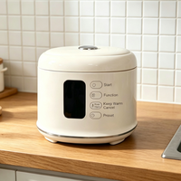 Cuisinière à riz en acier inoxydable antiadhésive de 2,5 L avec minuterie mécanique, écran numérique LED, fonction maintien au chaud, 400 W
