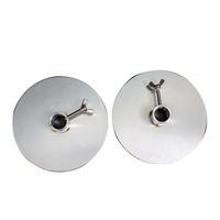 2 disques à gyros ronds en acier inoxydable de 22 mm de diamètre et 3 mm d'épaisseur pour grillades extérieures - Portables et réutilisables