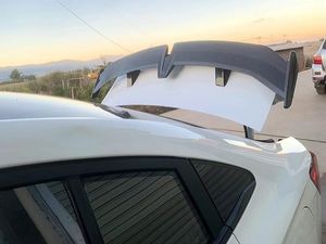 ABS M Style Polished Rear Bumper Tail <strong>Spoiler</strong> Double Deck Wing Bodykit Car Accessories - Product Image 4