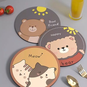 Sous-verres en terre de diatomées, sets de table en silicone, assiettes, supports de sol, tapis rafraîchissants de bureau, sets de table à thème dessin animé/anime - Product Image 3