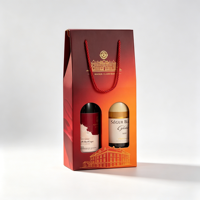 Boîte Cadeau de Luxe Personnalisée pour Vin, Emballage OEM ODM en Carton Ondulé avec Poignée en Corde, Fenêtre et Impression Quadrichromie
