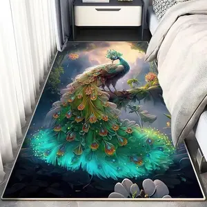 3D pavone tridimensionale in cristallo avanzato di velluto camera da letto coperta da letto quattro stagioni universale bovindo tappetino antiscivolo