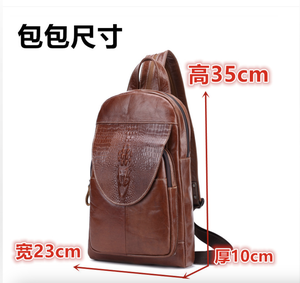 Mochila de Moda Andong para Hombre y Mujer, de Cuero Vacuno Genuino, para Viajes al Aire Libre, Bolso de Hombro, Estilo Casual de Negocios, Retro, Bolsos de Pecho - Product Image 4