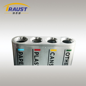 Traust 4-in-1 Thép đứng cấu trúc ngoài trời/trong nhà thùng rác có thể & tái chế container đa ngăn Thùng rác nắp bin mô hình - Product Image 3