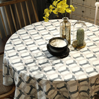 Nappe ronde en polyester rétro pastoral américaine et européenne, écologique, lavable, motif floral, pour usage domestique