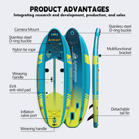 Planche à pagaie à la dérive gonflable en PVC de taille personnalisée en usine pour la pêche