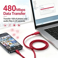 Câble tressé en nylon Type-C vers Type-C Togudu, transfert de données 480 Mbps, charge rapide, CC-288, universel multi-appareils