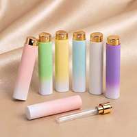 Flacon de parfum vaporisateur 10 ml à bouchon rotatif, coque en plastique dégradé mat, tête atomiseur de luxe dorée rechargeable en verre, idéal pour les voyages - Grande Vente