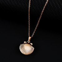Ywyougang Collier Pendentif Coquillage Océanique en Acier Titane, Pendentif Photo Coquille Ouverte, Accessoires de Mode pour Femmes