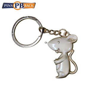 Biểu tượng tùy chỉnh kim loại rat <span class=keywords><strong>Keychain</strong></span> và chuột dây móc khóa UV in quyến rũ mặt dây - Product Image 2