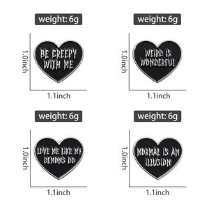 Punk Zwart Hart Email Pins Gothic Rock Band Muziekalbum Broche Revers Badge Sieraden Cadeau Accessoires Voor Vrienden Groothandel - Product Image 6