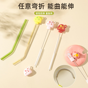 Bottle Cleaning Brush For Baby Straw Cup With Mushroom Handle Soft Bristle Long Reach 2 In 1 Set - Product Image 3