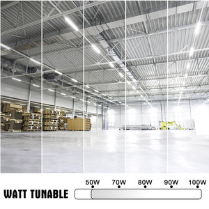 Tira de luz LED de 4 pies, 50W/40W/35W/30W/25W, CCT ajustable 2.7/3.5/4/5/5.7K, 120-277VAC, regulable 0-10V, lámpara colgante, ETL DLC - Product Image 5