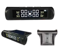 Système de surveillance de la pression des pneus de voiture, 4 capteurs internes, TPMS sans fil, charge USB/solaire, écran LCD