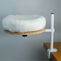 Hamac pour chat de luxe amovible avec bordures en peluche et design réglable pour bureaux ou fenêtres