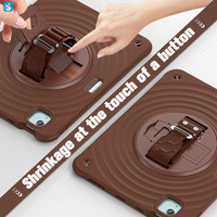 Étui pour tablette en cuir silicone matériau PC fonction de protection porte-crayon bandoulière pour iPad Air 11 2024