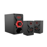 Altavoz Inalámbrico de Madera con Sonido Envolvente de 5.25 Pulgadas, Sistema de Altavoces 2.1 para Cine en Casa con Subwoofer