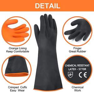 Vente à <span class=keywords><strong>chaud</strong></span> du fournisseur Alibaba Taille XL Gants de travail de sécurité Gants industriels en latex antidérapants Caractéristiques confortables Noir Orange - Product Image 6